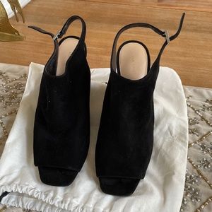 via spiga black suede  slings